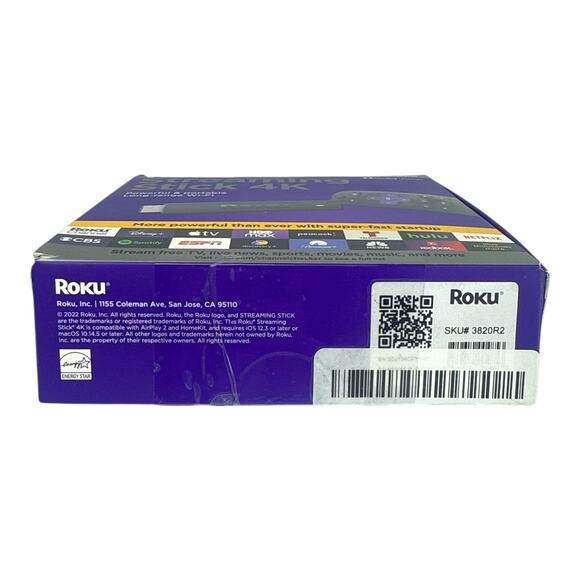 Roku Streaming Stick 4K Model 3820R2 NEW Open Box HDR, Dolby Vision Voice Remote - Picture 4 of 6